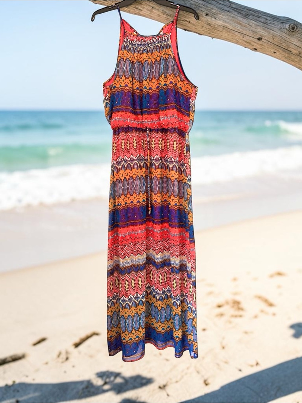 City Triangle Sheer Maxi Dress with Mini Lining